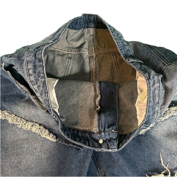 Manfinity XXL Men’s Distressed Wide Leg Jeans Heavy Shredding Streetwear Y2K - Picture 7 of 11